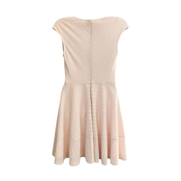 Bar III Women's Blush/Pink Mesh Back Zip Fit & Flare Skater Dress Feminine SZ M - Picture 3 of 10